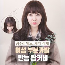 가발닷컴 만능탑커버 여자 부분 가발 탈모 여성 정수리 커버 부분가발, 인모믹스 자연갈색, 1개