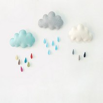 캣츠아이홈 북유럽 비구름 벽장식 인테리어모빌, 그레이