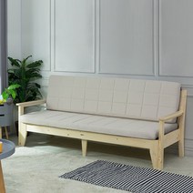 [20조한정 추가즉시할인] 에보니아 프렌치 확장형 3인용 원목 소파베드 A형 (매트포함) 쇼파베드, 프레임(내추럴)_매트(베이지)