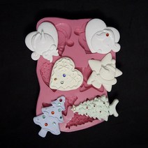 별님아씨 명가 겨울 크리스마스 테마 수제 실리콘몰드, 크리스마스 몰드 6구