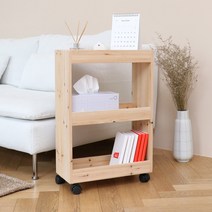 갤러리데코 좁은공간 활용 이동식&고정식 삼나무원목 틈새수납장 수납장, 이동식(800)