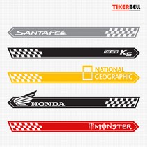 티커벨 차종별 로고 라인 데칼스티커 TKLL-80, 우-중형, 옐로우