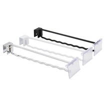 각파이프 물결 이중후크/벽선반 가격표시 진열 부속품, 화이트, 300mm
