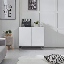 [리코디자인] 심플 800 높은거실수납장 거실가구, 화이트