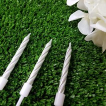 파티온 미니 트위스트 생일초 (10개입), 실버