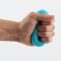 플씨드 휴대용 실리콘 고무 도넛 무소음 손 손가락 지압 그립 운동 기구 악력기 완력기, 오렌지