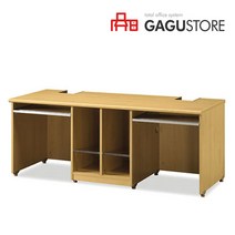 (주)가구스토어 TFS LCD 반매립형 책상(2인용)(사무용 컴퓨터책상), W1600 X D600 X H720:아카시아