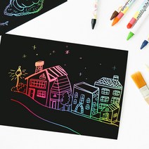 민화샵 스크래치페이퍼 무도안 유아미술 놀이학교 스크래치북 만들기재료