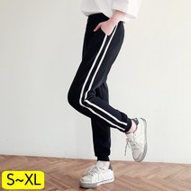 마이시즌 여성 두줄 조거 팬츠 스판 트레이닝 빅사이즈