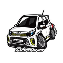 자동차 캐릭터 스티커 2019올뉴모닝 전용, 밀키베이지+레드포인트