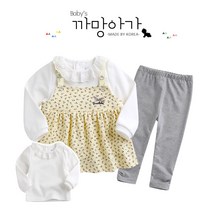 까망아가 영유아복 봄가을용 메리멜빵 원피스 3종세트