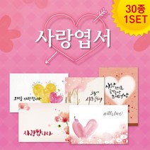 모두카피 사랑 러브 기념일 캘리그라피엽서 손엽서 봉투포함 30장세트 LV-01, C세트