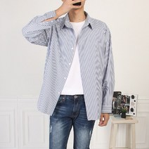 더마인드 남자 HS오버핏스트라이프셔츠