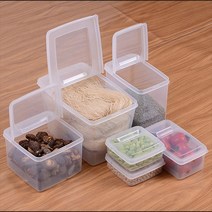 나카야 반오픈 보관 밀폐용기 사각 플라스틱 보관용기 냉장고 정리용기 냉동실 수납용기 반찬통 소분용기 잡곡통 캐니스터 투명 트레이, 3L, 3L
