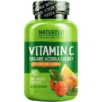 네츄렐로 비타민 C 아세로라 체리 타임 릴리즈 캡슐 글루텐 프리, 90정, 1개