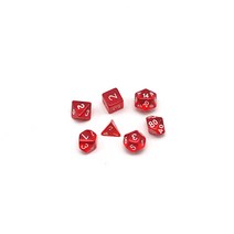 미리사몰 아크릴 투명 주사위 7개 세트 초등학생 과제 게임, 다면체 주사위 7개세트:레드