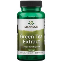 스완슨 그린 티 추출물 500mg 캡슐, 60개입, 1개