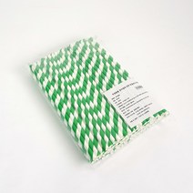 친환경 종이빨대 초록색 나선형 100개, 1개