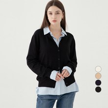  ELLE PARIS 여성용 소프트터치 루즈핏 데일리 가디건 