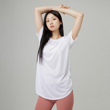  토마토팩토리 여성용 레이어드 롱 반팔 티셔츠 