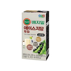 베지밀 에이스 저당 두유 190ml x 80팩, 80개