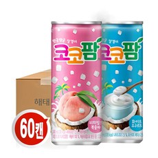 해태htb 코코팜화이트캔+피치캔 240ml 60캔, 60개