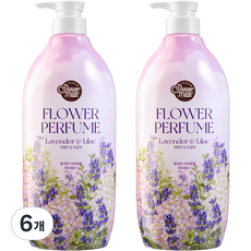 샤워메이트 플라워퍼퓸 바디워시 라벤더&라일락, 900g, 6개