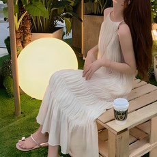 페이퍼먼츠 홀터 나시 링클 캉캉 롱 여름 원피스 04148