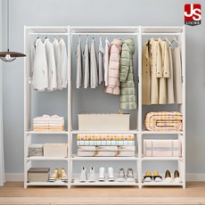 JS리빙 침실 튼튼한 철제 옷장 드레스룸 의류 정리함 조립식 선반 옷방 사각 옷걸이 행거 인테리어 스탠드 높은 행거랙 대형 이불장 @JSLiving #모던 #심플 Yoon0123A
