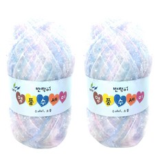 행복뜨기 반짝이 명품 나염 수세미실 2p, 27 핑크하늘, 2개