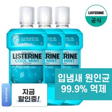 리스테린 쿨민트 구강청결제, 1L, 3개