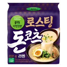 풀무원 로스팅 돈코츠 라멘 109.5g, 4개 - 무겐호면