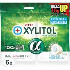 롯데자일리톨 알파 오리지날 리필, 102g, 6개