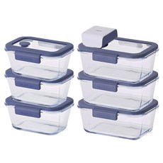 네오플램 글라쎄 Z 진공 내열유리 밀폐용기 세트, 1세트, 진공용기 460ml x 3p + 800ml x 3p + 진공 펌프