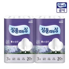 잘풀리는집 명작 순수 고급롤화장지 30m, 30개입, 2개