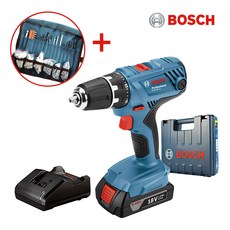 보쉬 18V 충전 전동드릴 GSR 18V-21 + 두루마리 악세사리 100p, 1세트