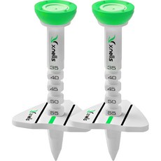 엑스넬스 에이밍 높이조절 컨트롤 골프티, 그린, 2개 - 골프티