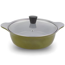 키친아트 쿡웨어 파스텔 세라믹 전골냄비, 24cm, 카키브라운, 1개