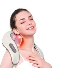 KORELAN 웨어러블 무선 어깨 마사지기 온열 목 목어깨마사지기, 화이트