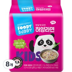 푸디버디 하양라면, 80g, 8개