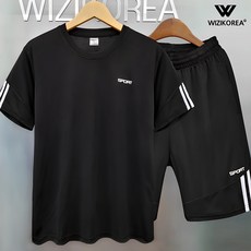 반팔 트레이닝복 세트 여름 츄리닝 헬스복 W014SET+국내발송