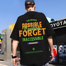 [2XL-5XL] 블루제이 빅사이즈 오버핏 프린팅 반팔티