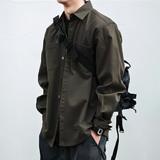 남성용 패션플로우 두툼한 코튼 셔츠자켓