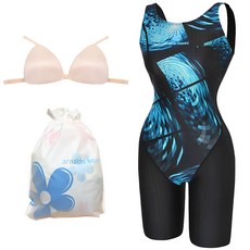 아날도바시니 반신 5부 빅사이즈 아쿠아로빅 강습 여성 실내수영복 ASWU7533