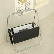 빈티지 프레임 가죽 매거진랙