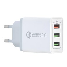 Easy Motion Network 3孔USB快速充電器 HC-052 QC3.0, 白色的, 1個
