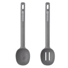 WAGENSTEIGER Edel矽膠廚房工具 2種, 拌炒匙+兩孔拌炒匙, Dark, 1組