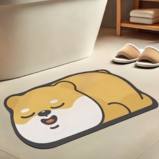 lurluhome 可愛動物矽藻土廚房地墊, 柴犬