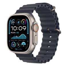 Apple 정품 2024 애플워치 Ultra 2 티타늄 오션 밴드, 49mm, GPS+Cellular, 내추럴 / 네이비, Regular