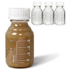 미르 헥사 눈금 유리병 MW250, 250ml, 4개 4개, 250ml
